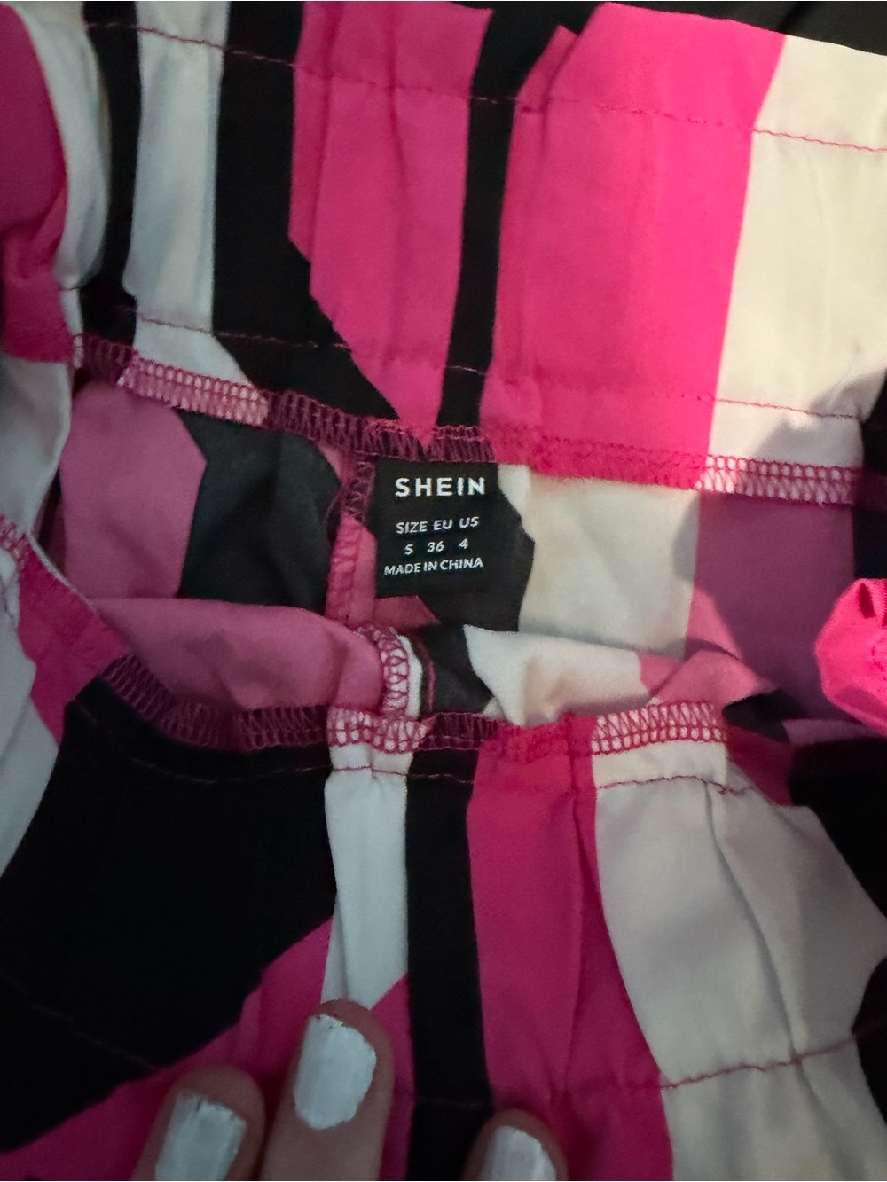 SHEIN Hot Pink, Black & White Striped Women’s Shorts